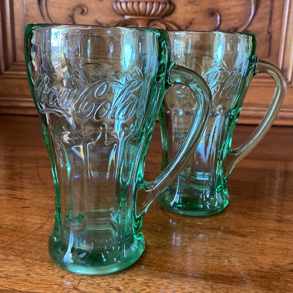 Coca~Cola Libby Green Glass Mug - Picture 2 of 7